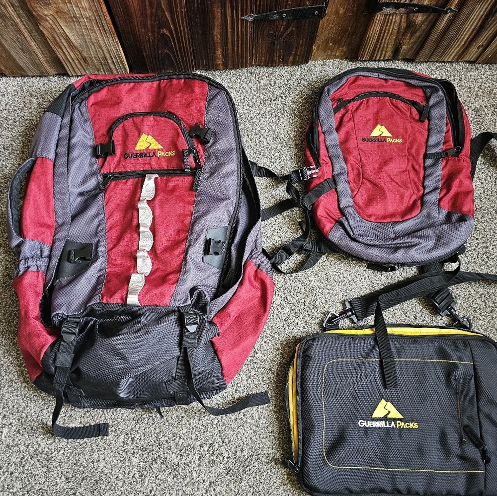 Guerrilla Airporter backpack 3 piece red